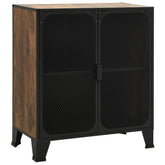 Rustic Brown Storage Cabinet 28.3x14.2x32.3 Metal and MDF